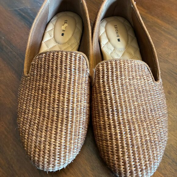 Birdies The Starling Raffia Light Brown Woven Flats Size 8 - Picture 1 of 15